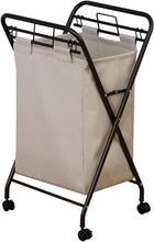 Load image into Gallery viewer, Household Essentials 7172 Rolling Laundry Hamper with Heavy-Duty Canvas Bag | Antique Bronze Frame

