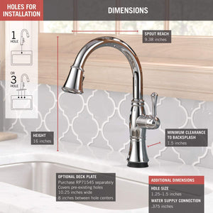 Cassidy Touch Single-Handle Pull-Down Sprayer Kitchen Faucet 1159CDR