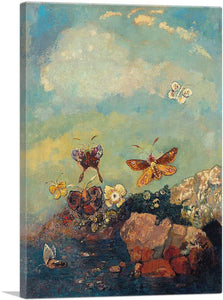 Butterflies 1910 Canvas Art Print by Odilon Redon - 26" x 18" #1472HW