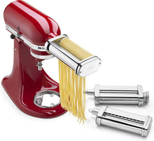 Load image into Gallery viewer, 3-Piece Pasta Roller &amp; Cutter Set Attachment, Silver
