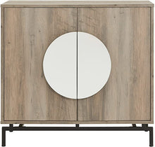 Load image into Gallery viewer, Grey Wash Console Bar Cabinet with Half Moon Handles
