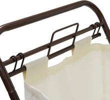 Load image into Gallery viewer, Household Essentials Rolling Laundry Hamper with Heavy-Duty Canvas Bag | Antique Bronze Frame
