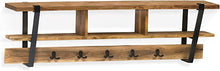 Load image into Gallery viewer, 48 x 10 x 15 Ryegate Solid Wood with Metal Storage, Natural Coat Hooks
