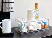 Load image into Gallery viewer, iDesign 72110 Crisp BPA-Free Plastic Stackable Packet Storage Drawer with Lid for Kitchen Cabinets and Countertops, 12.59&quot; x 6.23&quot; x 4.57&quot;, Tea Organizer GL1074
