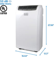 Load image into Gallery viewer, BLACK+DECKER 10,000 BTU Portable Air Conditioner with Remote Control, White
