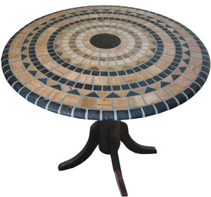 Vesuvius Stone Pattern Mosaic Table Cover - Fits Round 36 Inch pedestal To 48 Inch Tables