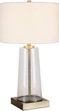 Load image into Gallery viewer, Tapered Seeded Glass Table Lamp - Brass #1254HW
