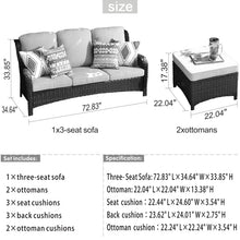Load image into Gallery viewer, 72.83&#39;&#39; Wide Outdoor Patio Sofa with Cushions
