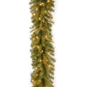 9' Norwood Fir Garland with Clear Lights