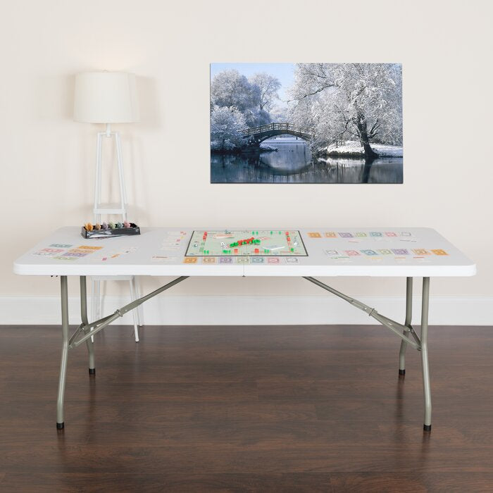 72'' Plastic Rectangular Fold-in-Half Folding Table