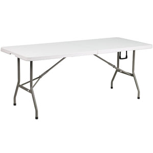72'' Plastic Rectangular Fold-in-Half Folding Table