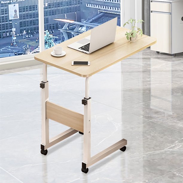 Rolling Laptop Table Computer Desk, Height Adjustable Laptop Stand Desk Rolling Cart, Home Office Chair Can Be Lifted and Lowered Computer Desk Bedside Table,Folding Study Writing Desk