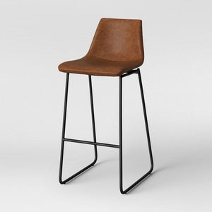 Faux Leather Bar Stool in Caramel Brown #9615