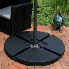 Load image into Gallery viewer, Jacobson Water/Sand Offset Cantilever Plastic Free Standing Umbrella Base, Each set includes 4 base plates to completely weigh down across base umbrella, made of durable plastic construction
