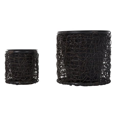 Set of Two Indoor/Outdoor Brown Planter Baskets #9456