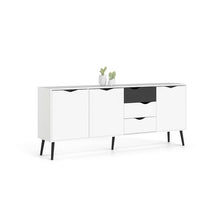 Load image into Gallery viewer, Black Mat/White 77.05&#39;&#39; Wide 3 Drawer Buffet Table
