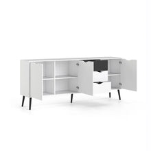 Load image into Gallery viewer, Black Mat/White 77.05&#39;&#39; Wide 3 Drawer Buffet Table
