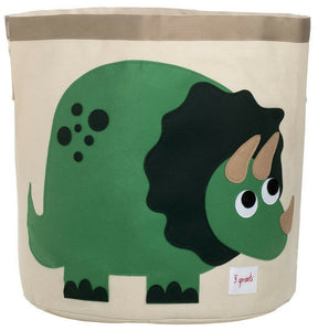 3 Sprouts Dinosaur Storage Bin- Fabric Green #77ha