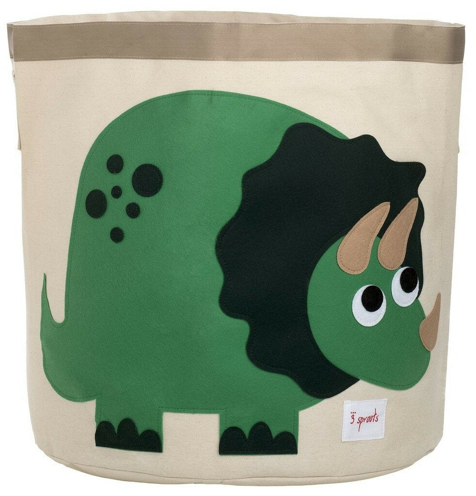 3 Sprouts Dinosaur Storage Bin- Fabric Green #77ha