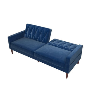 Velvet Split Back Convertible Sofa,