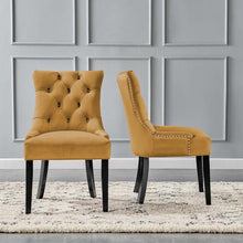 Load image into Gallery viewer, Cognac Burnett Tufted Velvet Upholstered Parsons Chair (Set of 2) #AD233
