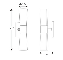 Load image into Gallery viewer, Progress Lighting Zura 2 Light 21&quot; Tall Bathroom Sconce with Etched Opal Shades MRM515
