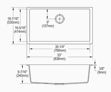 Load image into Gallery viewer, Elkay Quartz Classic Undermount 33-in x 18.4375-in White Single Bowl Kitchen Sink MRM503
