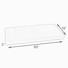 Load image into Gallery viewer, Sunbrella® 60&quot; x 19&quot; x 3&quot; Bench Cushion in Canvas Natural
