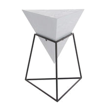 Load image into Gallery viewer, Decmode Modern 24 X 20 Inch Wood and Metal Triangle Accent Table, Gray

