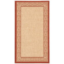 Load image into Gallery viewer, SAFAVIEH Courtyard Donna Traditional Indoor/Outdoor Area Rug Natural/Red, 2&#39; x 3&#39;7&quot;
