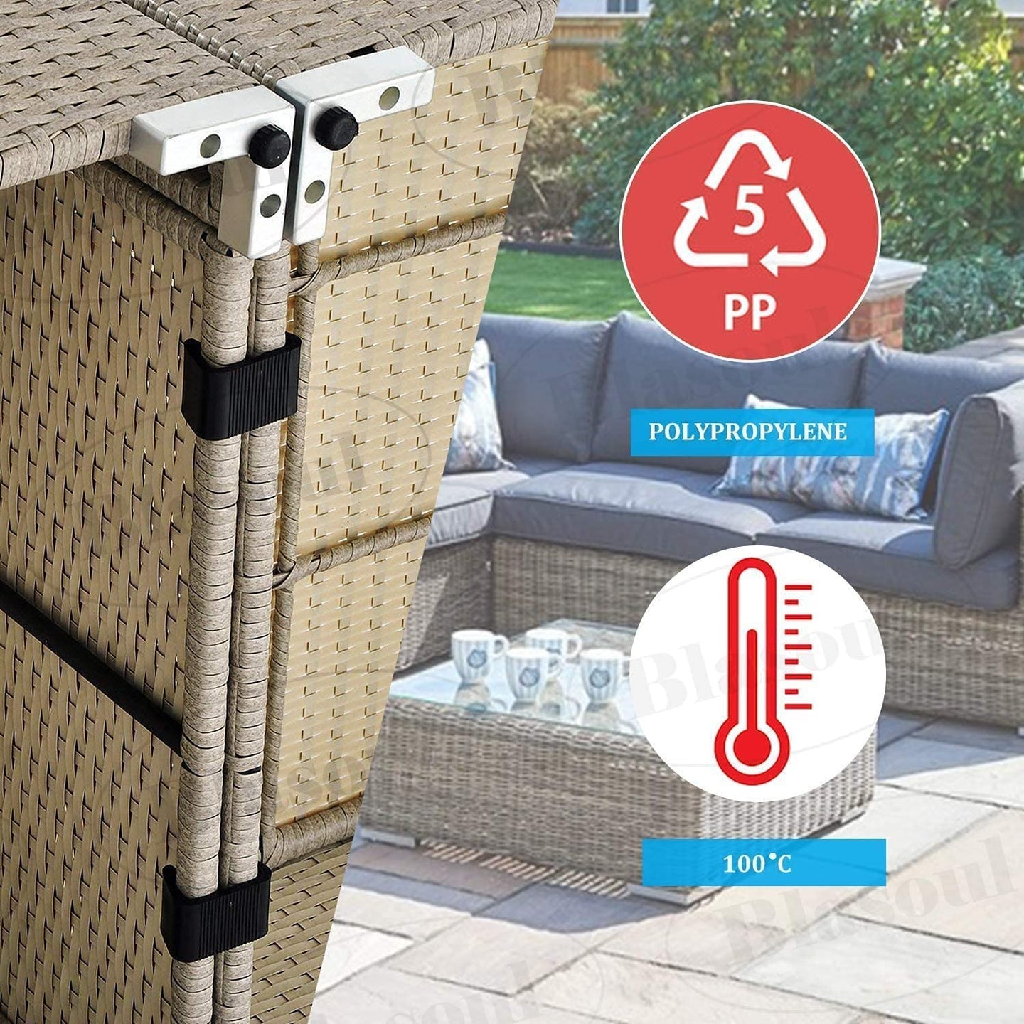 FUCHEN Outdoor Furniture Clips Patio Sofa Clips Rattan Furniture Clamps Wicker Chair Fasteners Connect The Sectional or Module Outdoor Couch Patio Furniture (Set of 10) EC1438