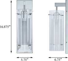 Load image into Gallery viewer, XiNBEi Lighting Wall Sconce 1 Light Bathroom Vanity Wall Light, Contemporary Chrome Wall Mount Light with Glass 2 Pack

