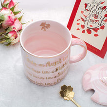 Load image into Gallery viewer, Aunt Gifts - Best Gifts for Aunt - Only an Aunt Can Give Hugs Like A Mother Keep Secrets Like A Sister Share Love Like A Friend - Pink Ceramic Marble Mug 11.5 oz and Lid

