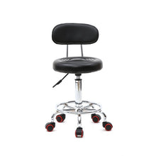 Load image into Gallery viewer, Andoer Round Shape Adjustable Salon Stool with Back and Line Black
