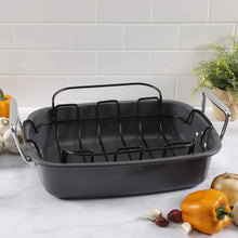Load image into Gallery viewer, 2-Piece Travers Grey Steel with Rack Non-Stick Roasting Pan Set ( AP606 )
