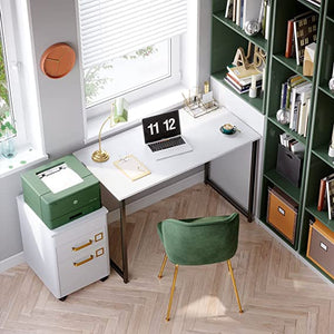 Computer Large Student School Writing Desk ,Work Home Office Desk for Small Space, Study Office White Desktop