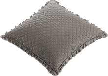 Load image into Gallery viewer, Ravi Stone Washed Solid Diamond Stitched Quilted Euro Sham, Euro, Grey
