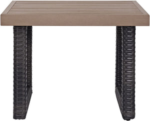 Crosley Furniture CO7229-BR Beaufort Outdoor Wicker Side Table, Brown 7527
