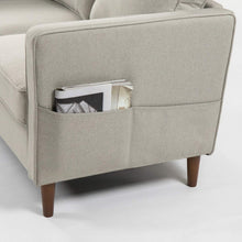 Load image into Gallery viewer, Modern Loveseat / Sofa/Couch with Armrest Pockets, Sand Grey
