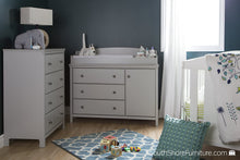 Load image into Gallery viewer, South Shore Cotton Candy Changing Table with Removable Changing Station, Soft Gray #2461HW
