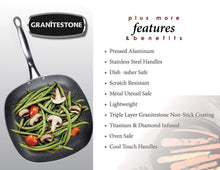 Load image into Gallery viewer, GRANITESTONE Square 9.5 In. Nonstick Frying Pan

