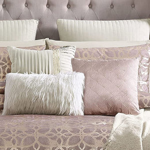 100% Polyester Comforter Set, Queen, Shea - Blush, 10-Piece Set