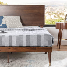 Load image into Gallery viewer, Zinus Deluxe Mid-Century Wood Platform Bed with Adjustable height Headboard, no Box Spring needed, Queen MRM4117
