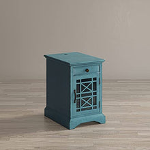 Load image into Gallery viewer, Craftsman End USB Charging Station Table, 16&quot; Wx22 Dx25 H, Antique Blue
