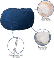 Load image into Gallery viewer, Flash Furniture Oversized Denim Bean Bag Chair for Kids and Adults 595AH
