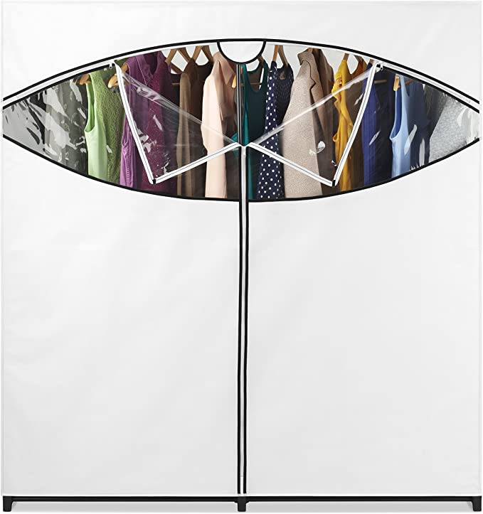 Extra-Wide Clothes Closet, 60” with, White Cover