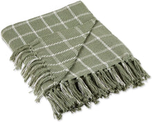 Load image into Gallery viewer, DII Transitional Checked Plaid Woven Throw, 50x60, Artichoke Green
