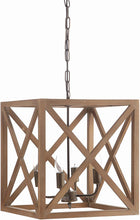 Load image into Gallery viewer, Creative Co-Op Wood and Metal Candlestick, Square 15.75 &#39;&#39; by 17.75 &#39;&#39; Tall. MRM2186

