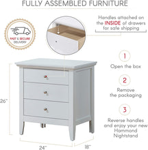Load image into Gallery viewer, Glory Furniture Hammond Premium Wood 3-Drawer Nightstand for Bedroom Furniture, 26 &#39;&#39; H x 24 &#39;&#39; W x 17 &#39;&#39; D MRM2706
