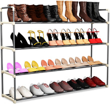 Load image into Gallery viewer, Shoe Rack with 4 Shelves-Four Tiers for 24 Pairs #1640HW
